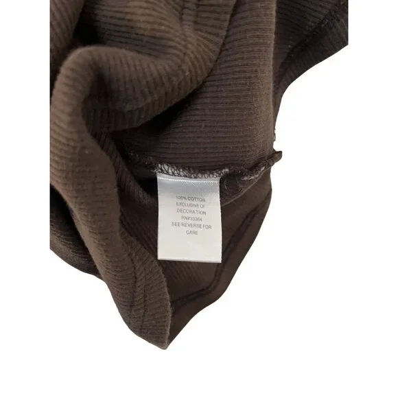 Vintage Energie Women's Boho Y2K Brown Ribbed Tank Top W/ Beaded Embellishment M - Picture 6 of 9